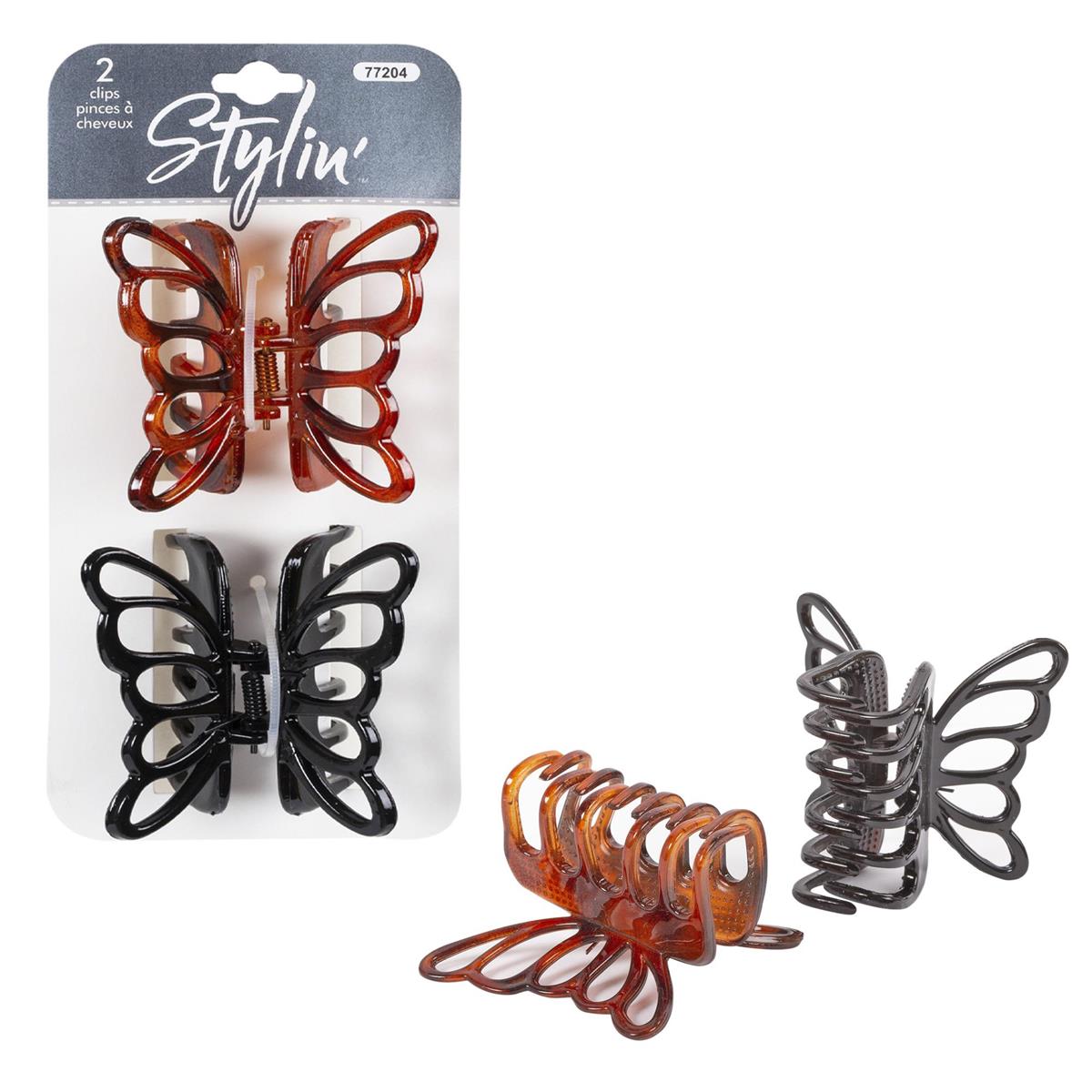 Stylin, 2p Butterfly clawclip