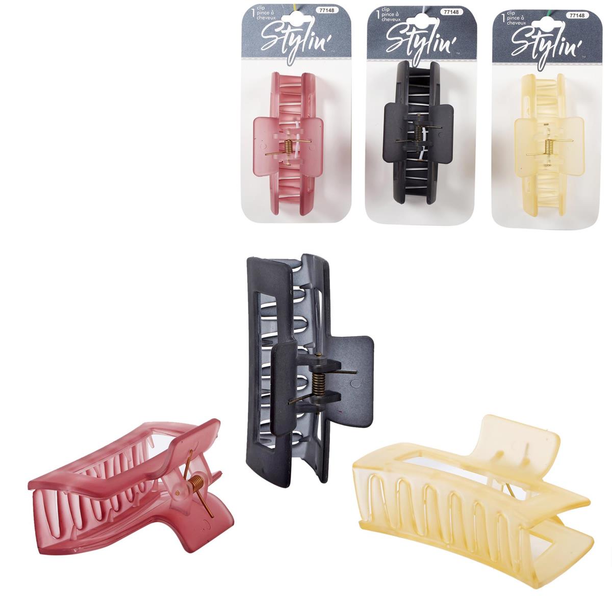 Stylin Frosted Rect Claw Clips