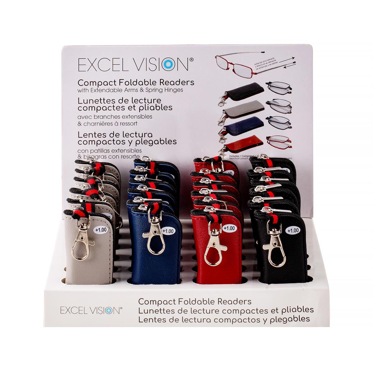 Compact Reading Glasses with Extendable Temples