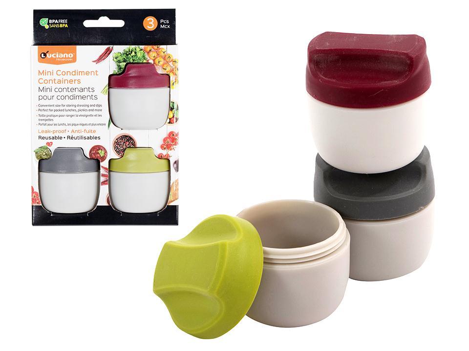 Luciano 3-Piece Mini Condiment Container Set