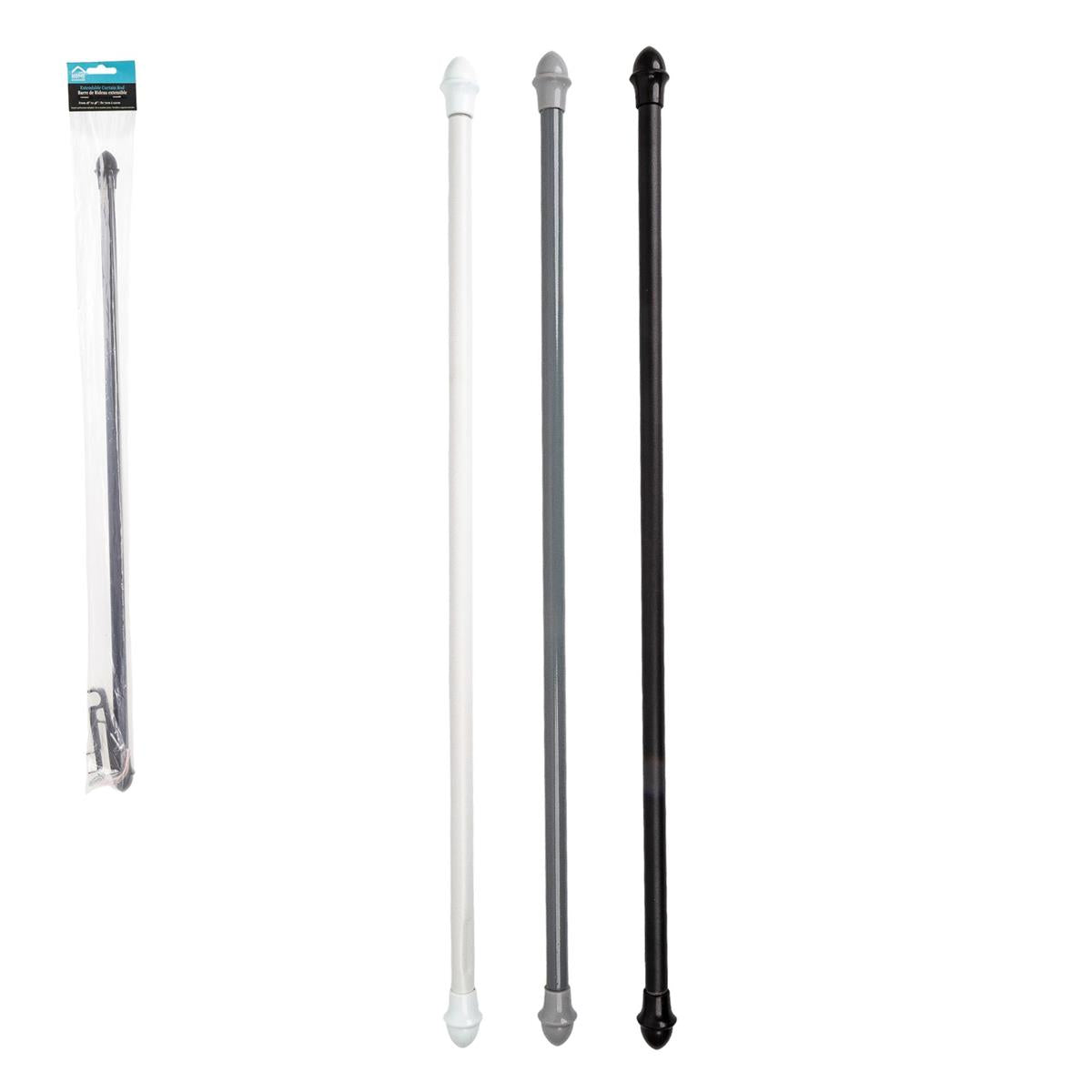 28" to 48" Extendable Curtain Rod with Holders