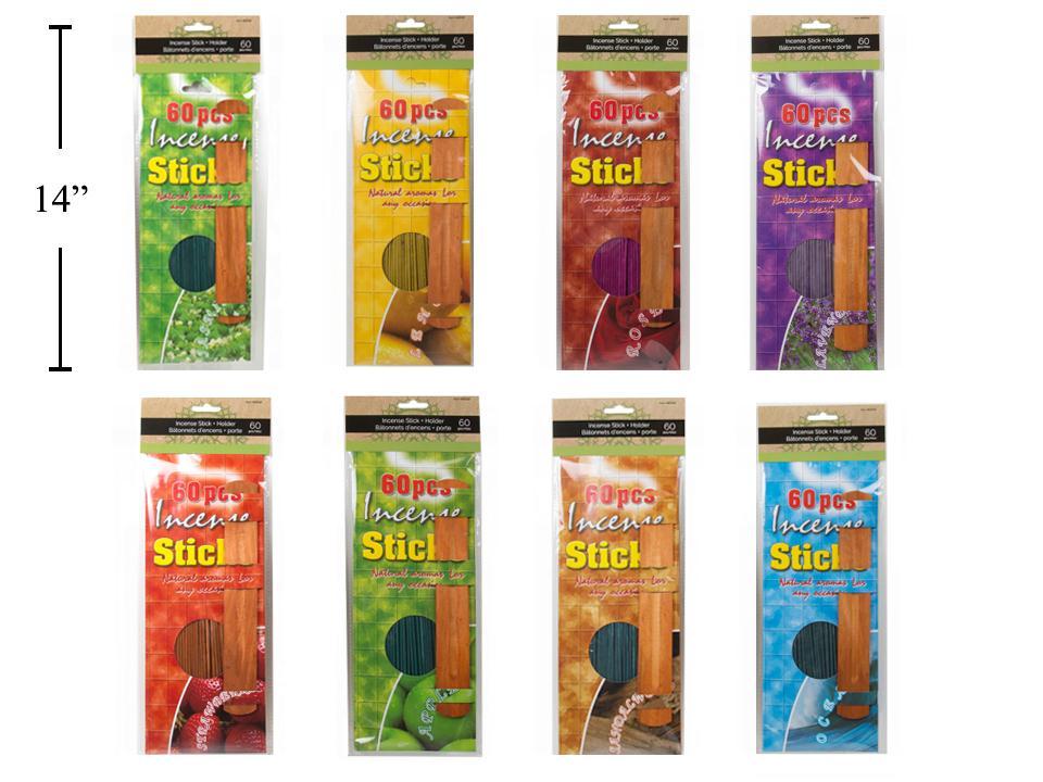 12" Incense Sticks with Holder, 60-Pc