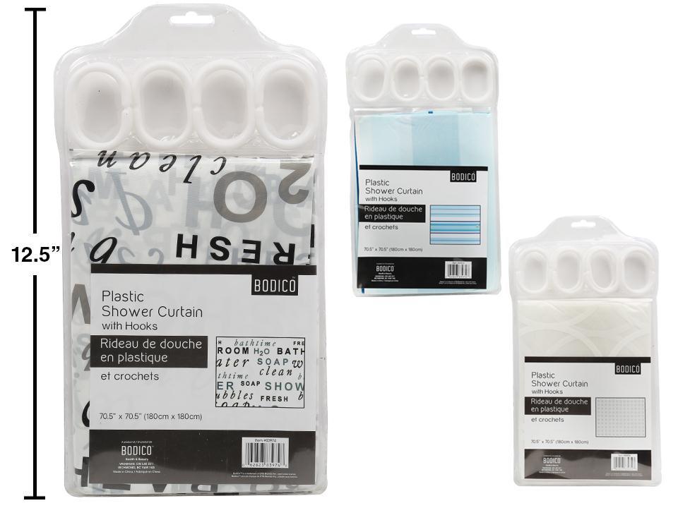 Bodico 70.5"x70.5" Shower Curtain with Hooks