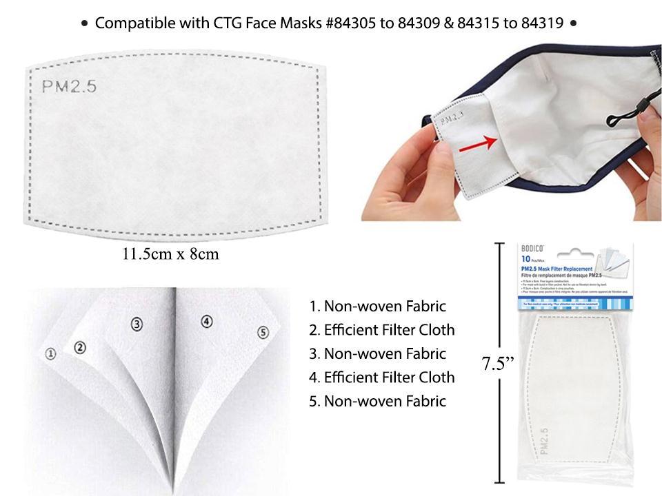 Bodico 5-PLY Mask Filters PM 2.5 11.5 x 8cm 10pc.