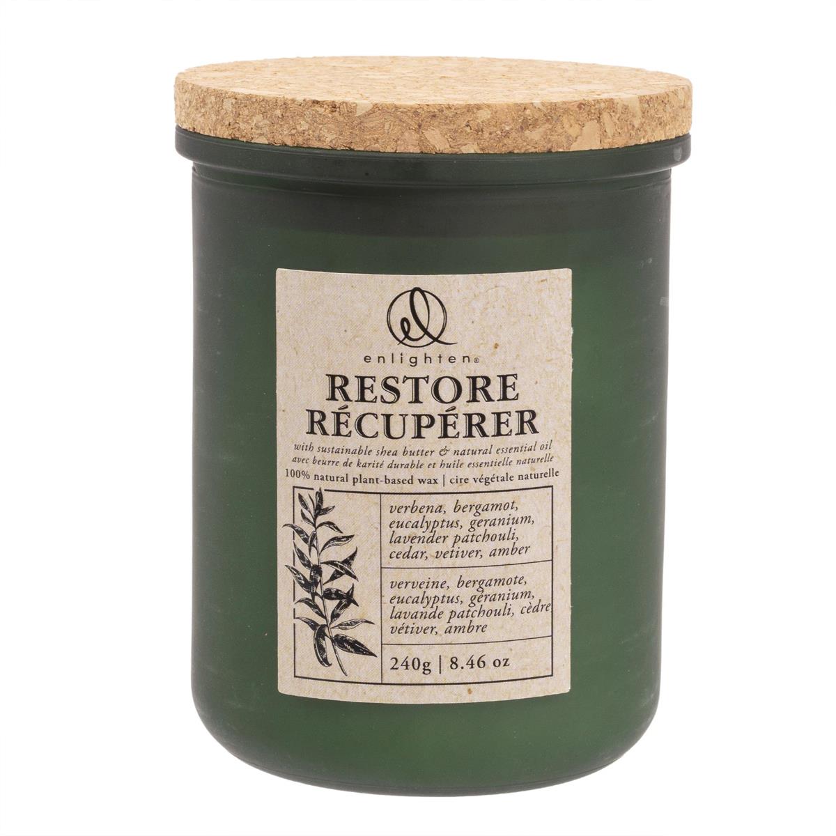 Restore Scented Candle with Cork Lid, 240g