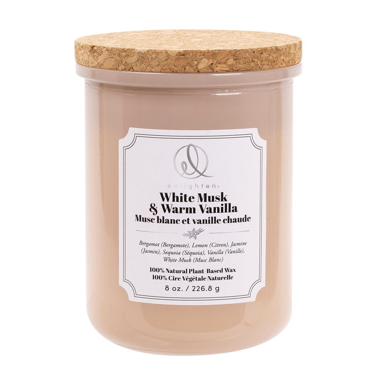 Musk & Warm Vanilla Scented Candle with Wood Lid