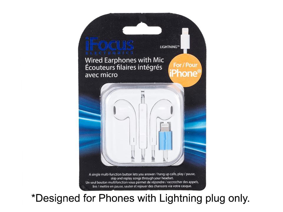 iFocus Lightning Earbuds w. Mic For iPhones
