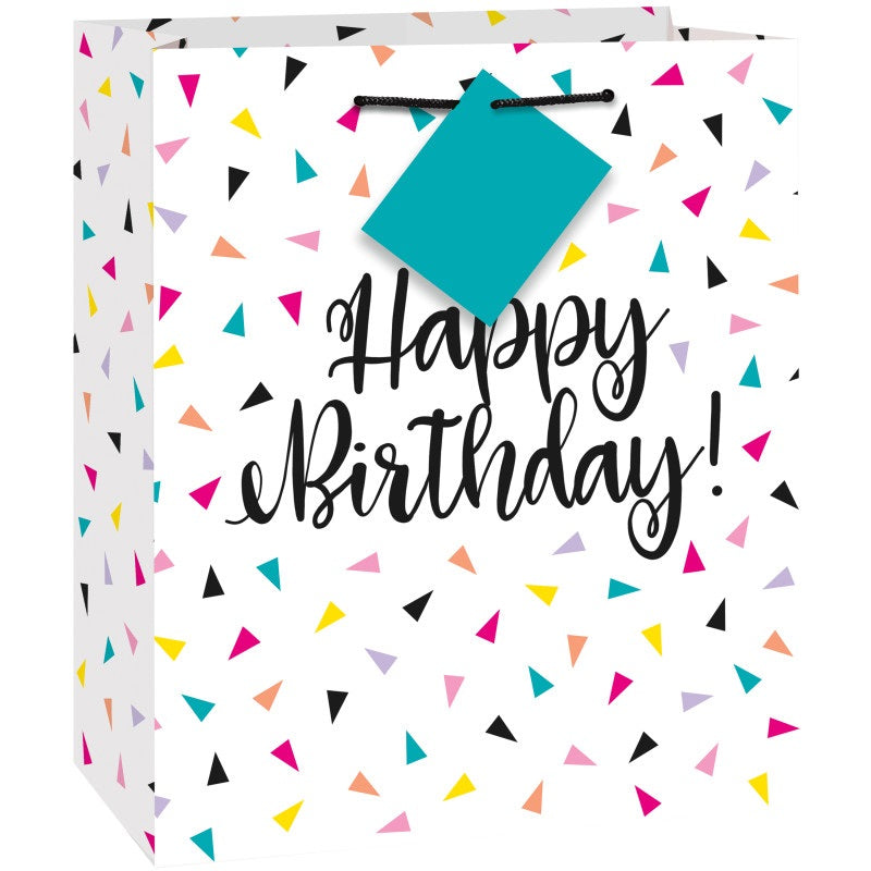 Triangle Confetti Birthday Gift Bag, Medium