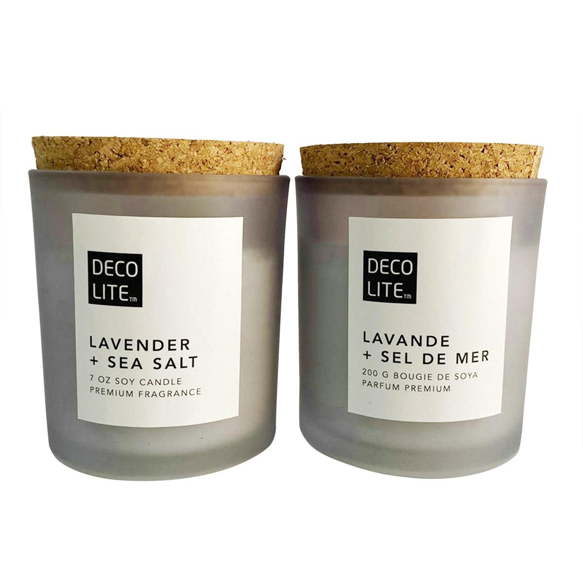 Soy Glass Jar Candle w/Cork Lid, Lavender, 200/460g