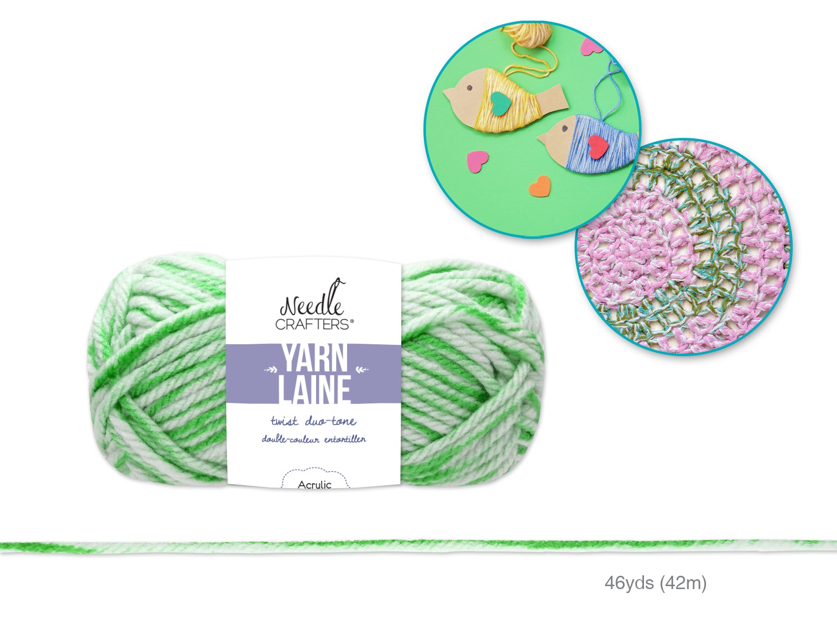 Needlecrafters: 50g Acrylic Twist Duo-Tone Yarn