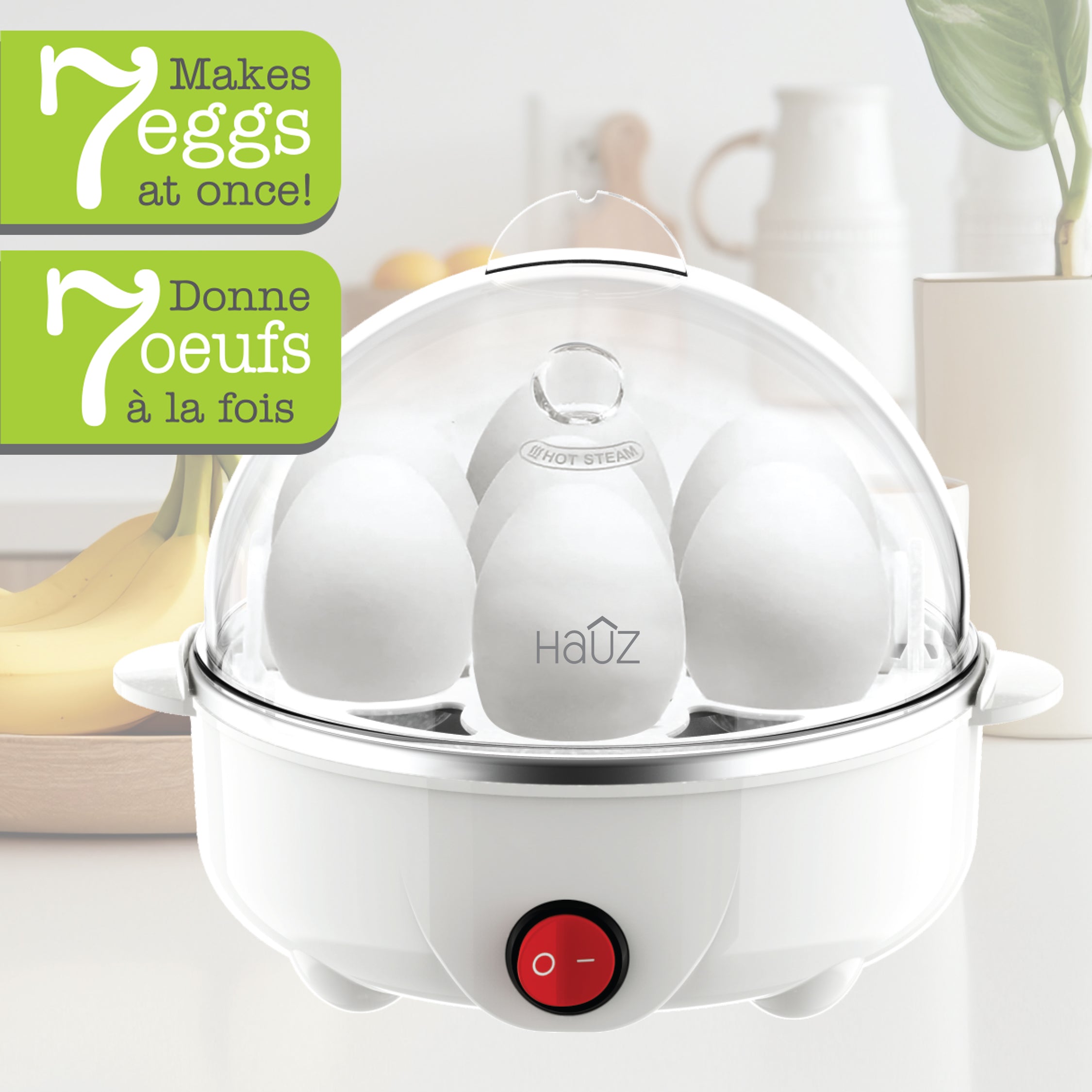 Hauz Automatic Egg Cooker & Poacher, 7-Egg Capacity