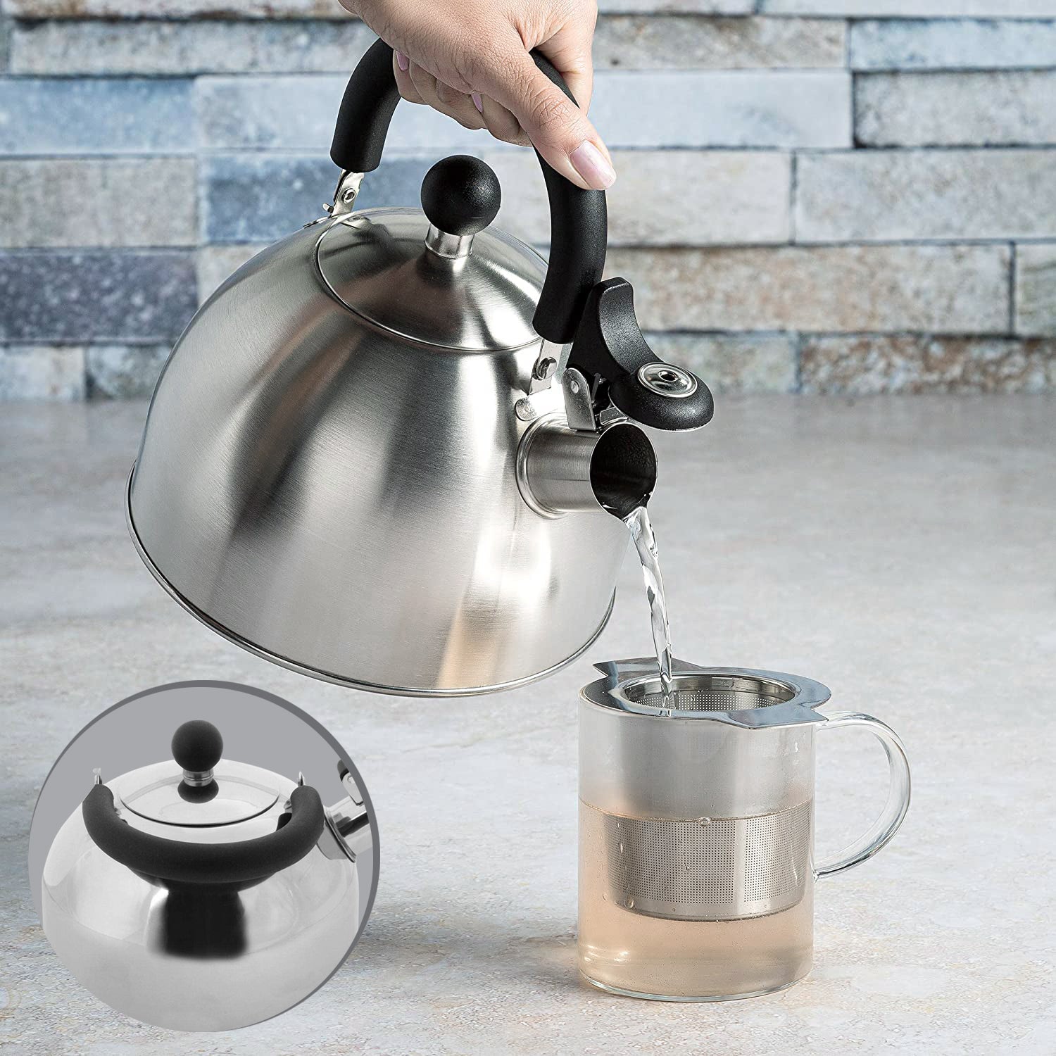 Hauz 2L Stainless Steel Whistling Kettle
