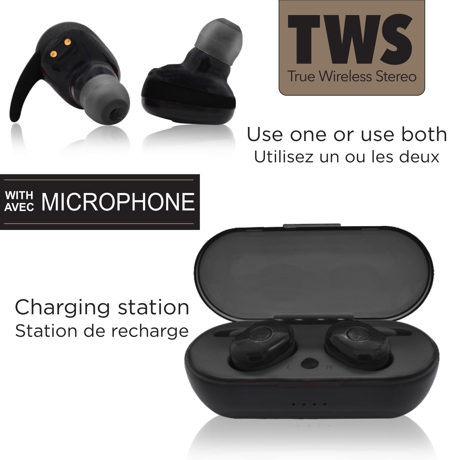 True Wireless Mini Earbuds with Charging Case