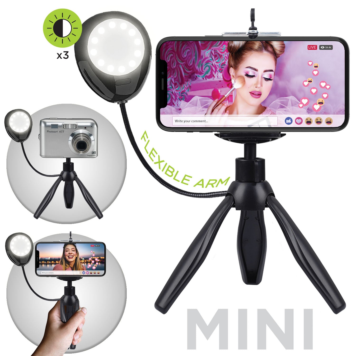 Mini Smartphone Tripod with Selfie Light