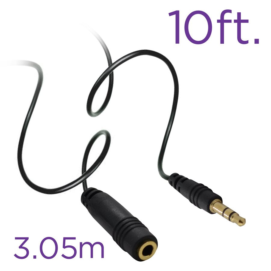 10 Ft. 3.5mm Straight Headphone Extension Cord