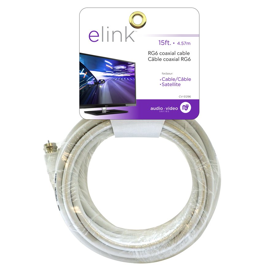 RG6 Coaxial Cable, 15 Ft.