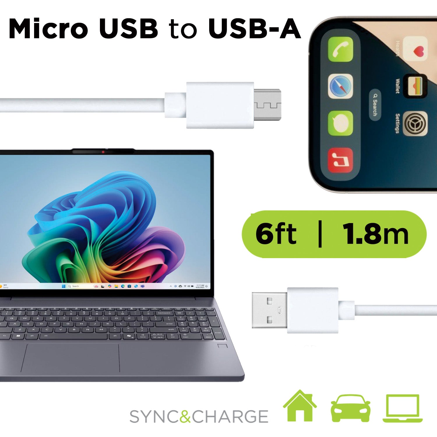 6 ft Micro USB Charging Cable