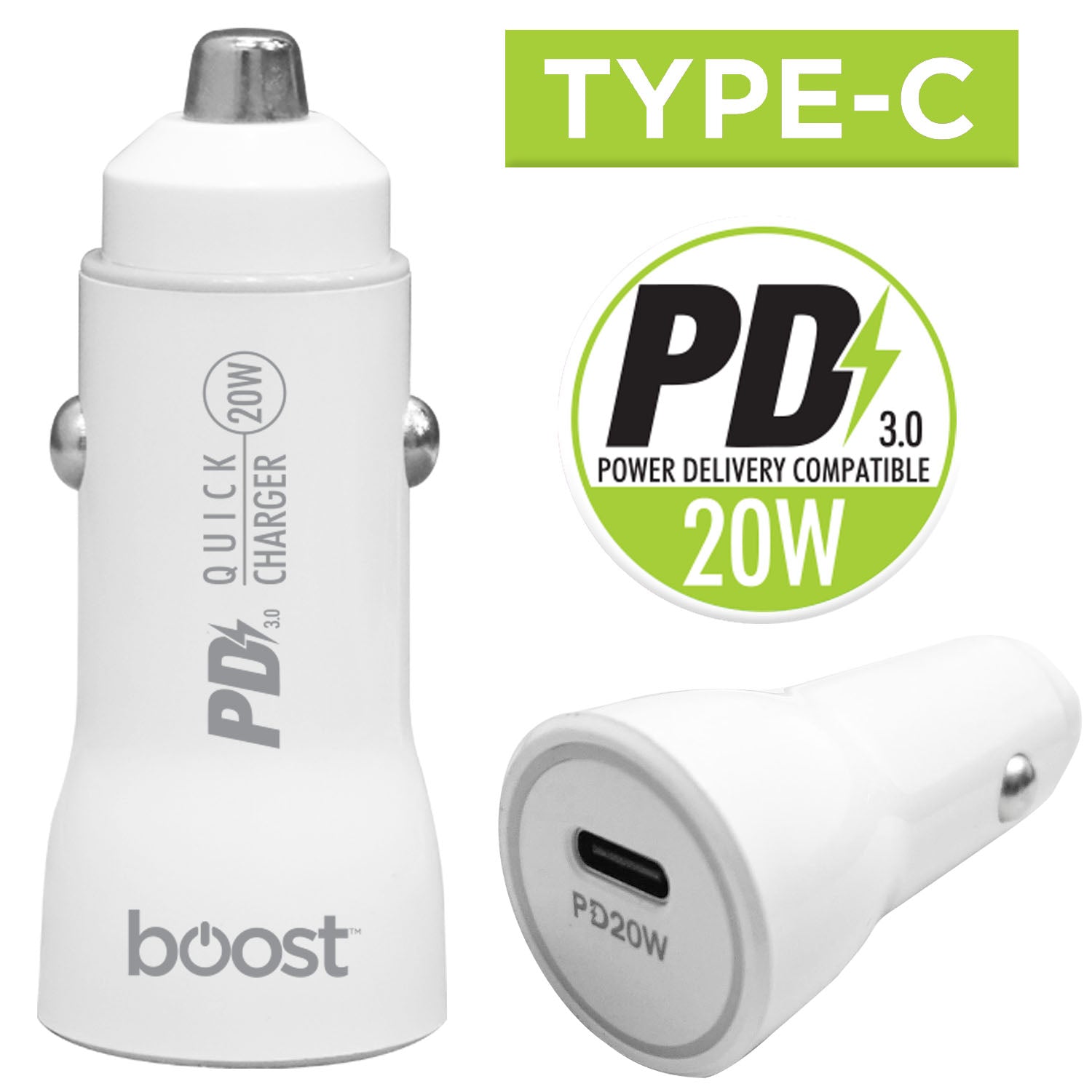 Boost 20W USB-C Fast Car Charger