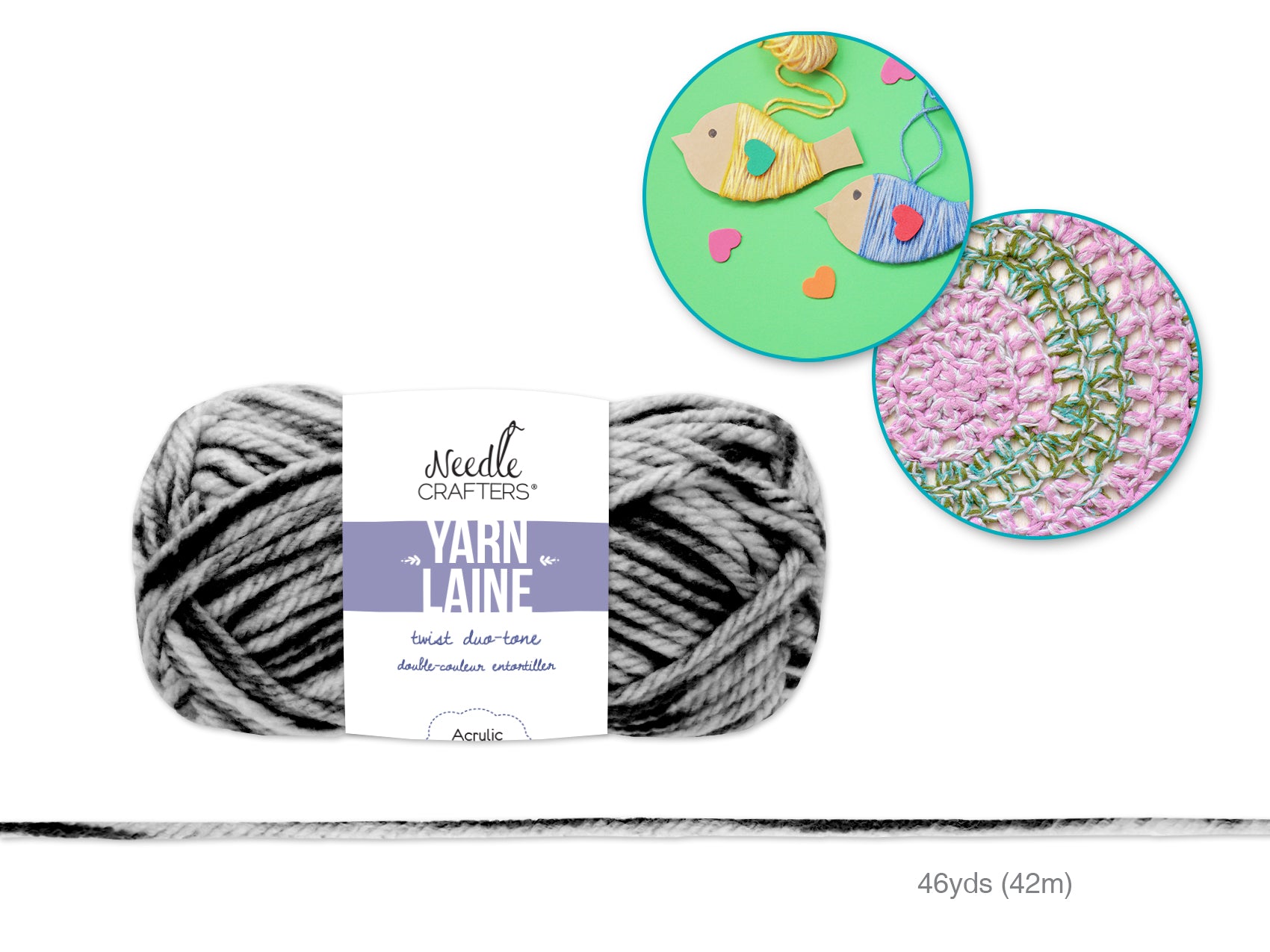 Needlecrafters: 50g Acrylic Twist Duo-Tone Yarn