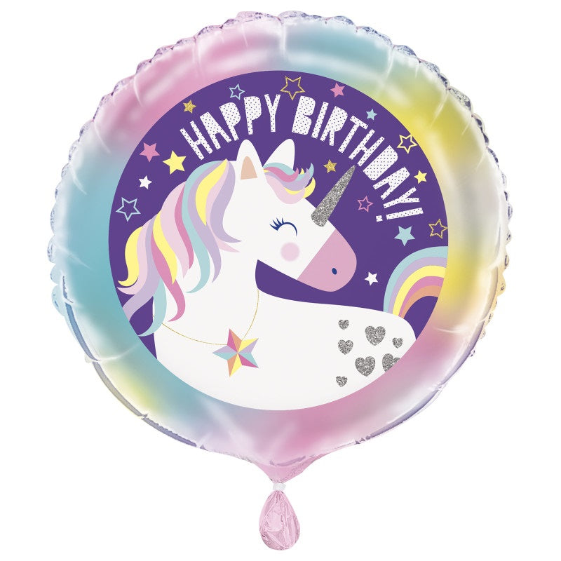 Unicorn Round Foil Balloon 18"