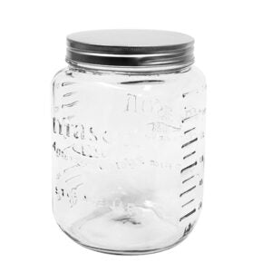 Jar Glass Vintage With Metal Lid 4L