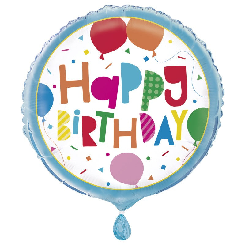 Colorful Balloons Round Foil Balloon 18"