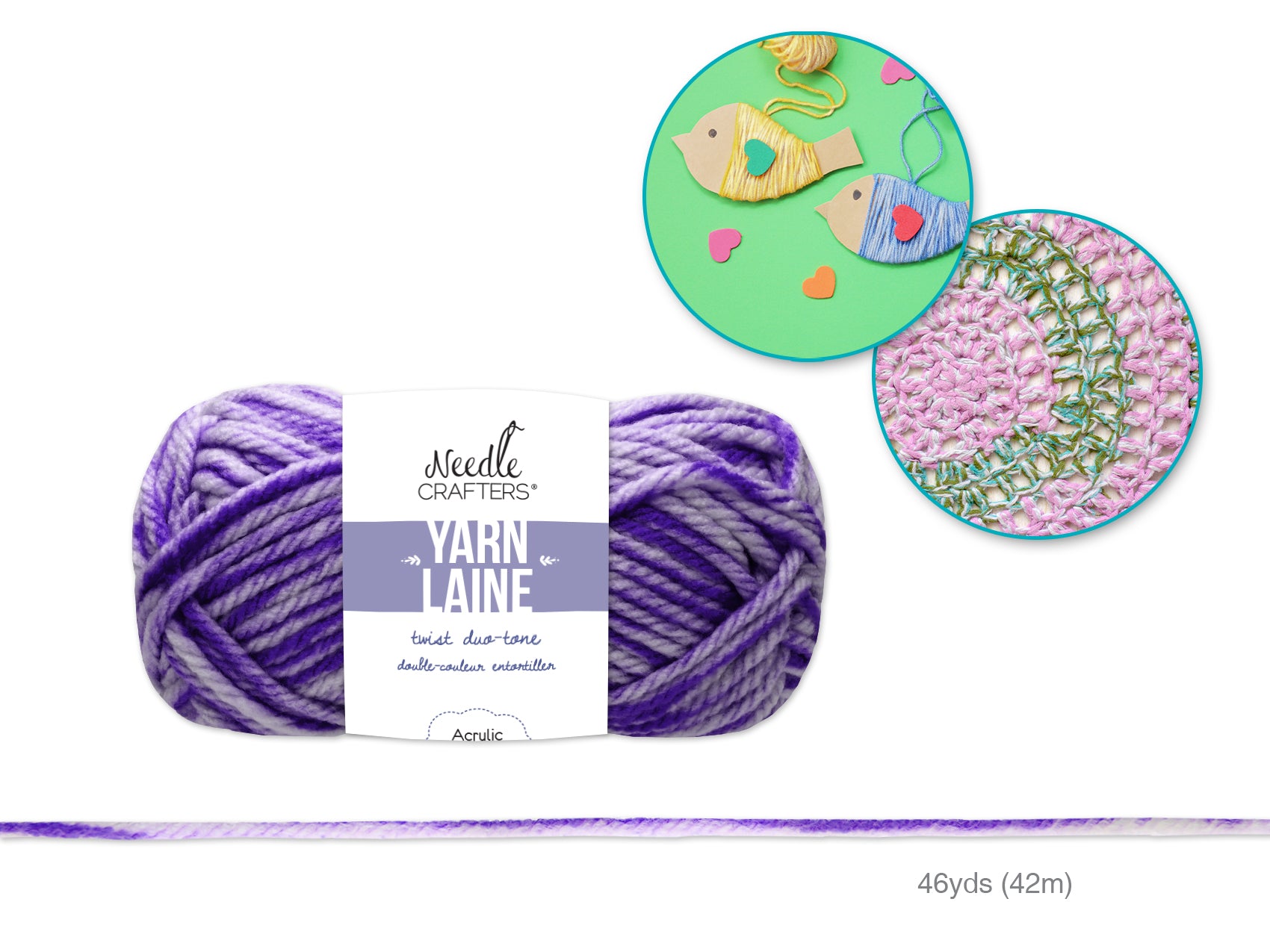 Needlecrafters: 50g Acrylic Twist Duo-Tone Yarn