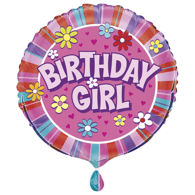Birthday Girl Round Foil Balloon 18"