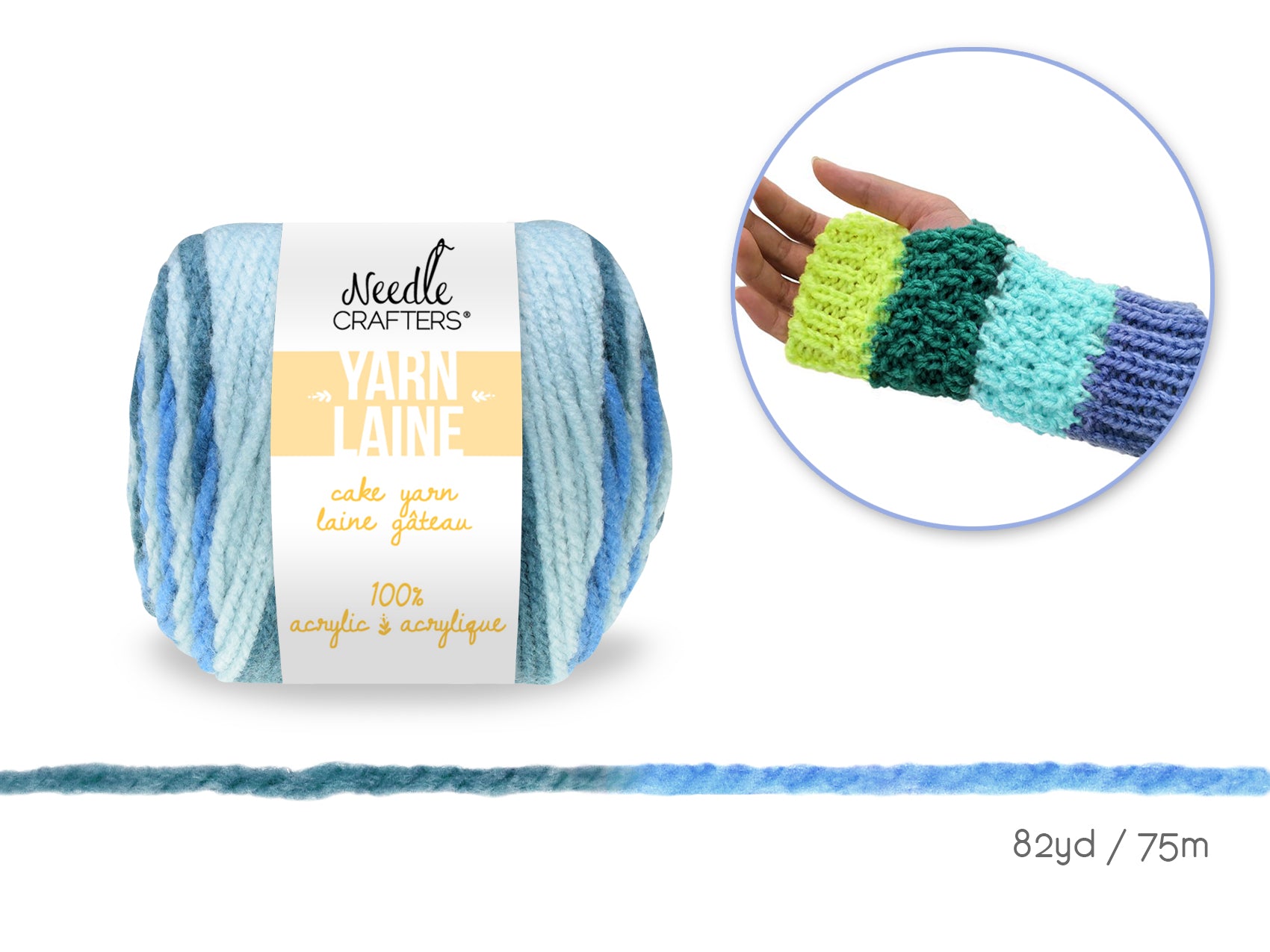 Needlecrafters: 50g Acrylic Cake Yarn Ball Dyed