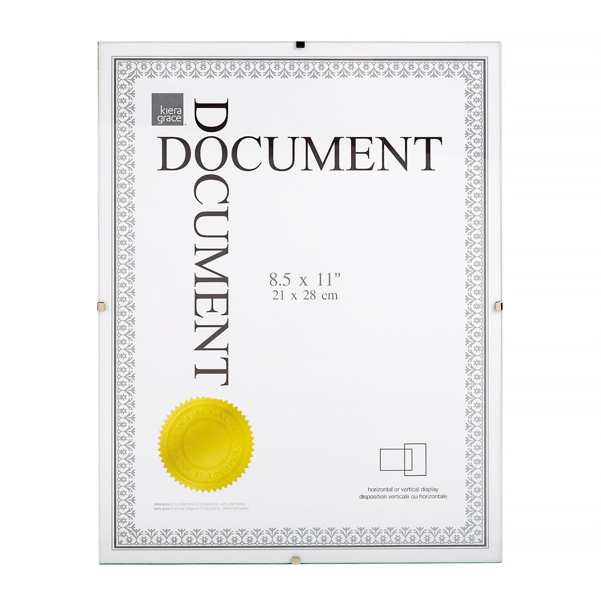 KG Glass Doc Clip Frame 8.5X11" Clear