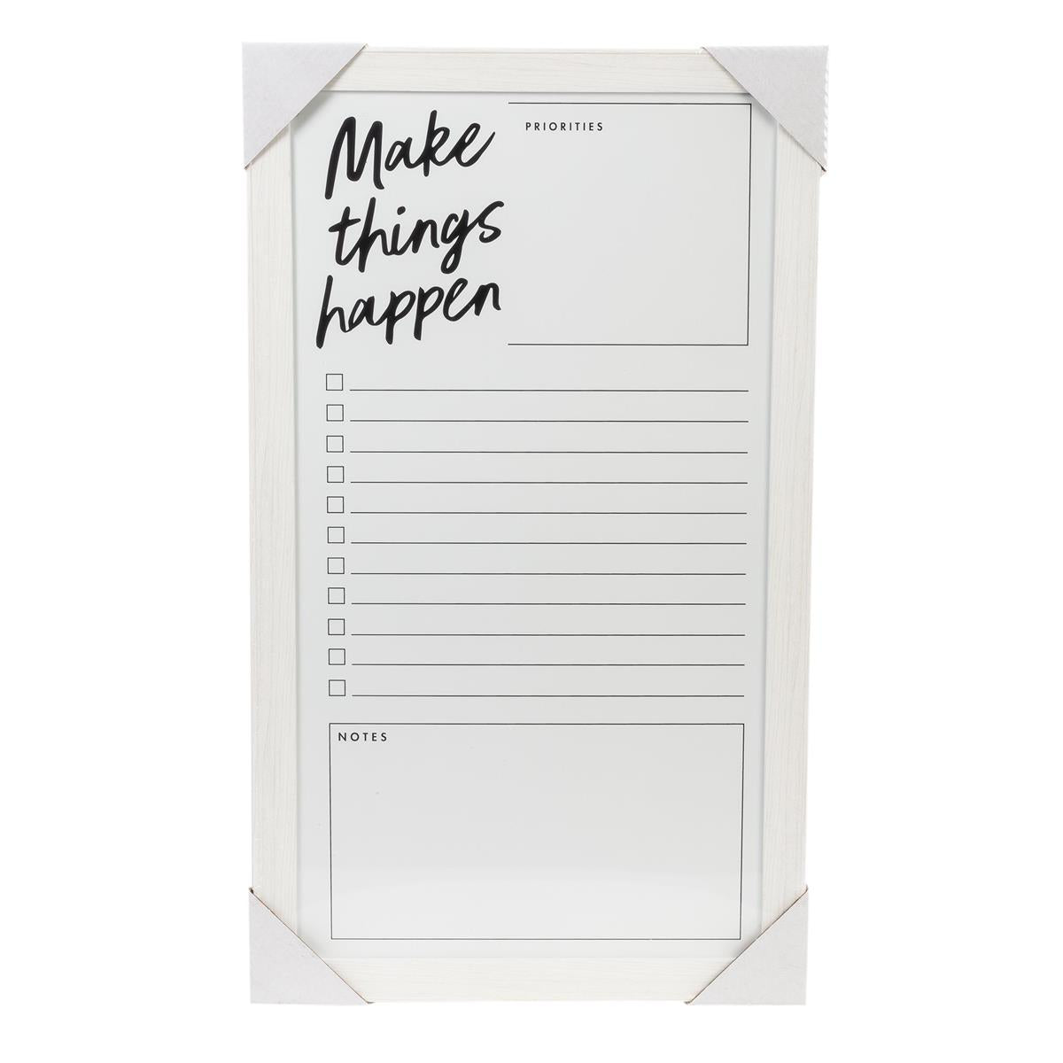 Magnetic Dry Erase Planner Board, 12 x 22 in White