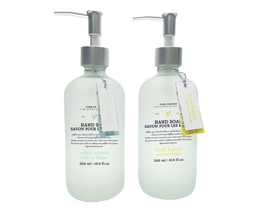 Frosted Soap Bottle, Cotton/Lemon, 480Ml/16.2 Fl.Oz