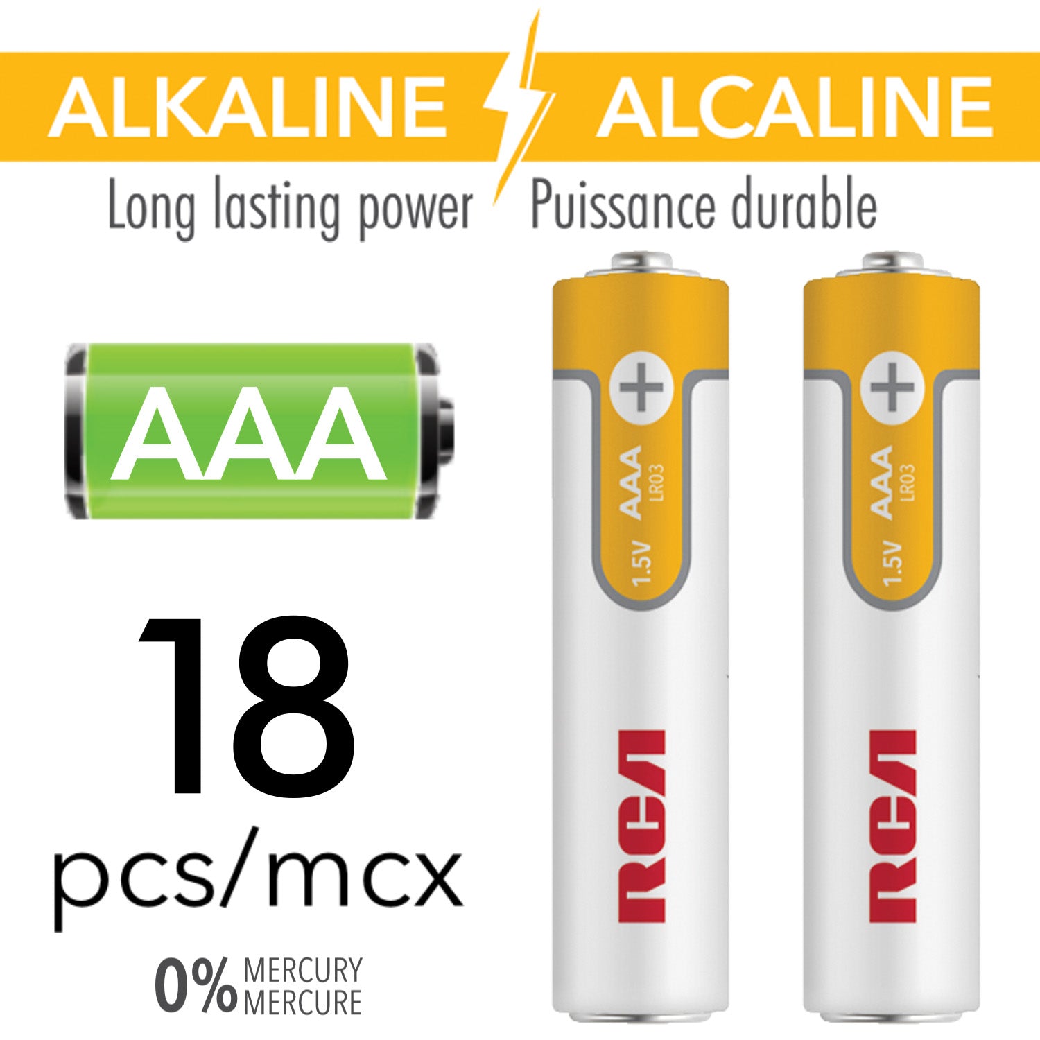 RCA AAA Alkaline Batteries, 18-Pack