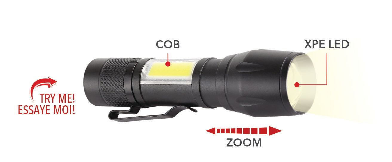 Rechargeable Metal Flashlight & Mini Lantern, 350 Lumens