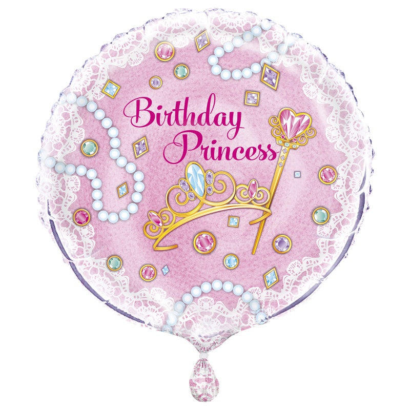 Pink Princess Round Foil Balloon 18"