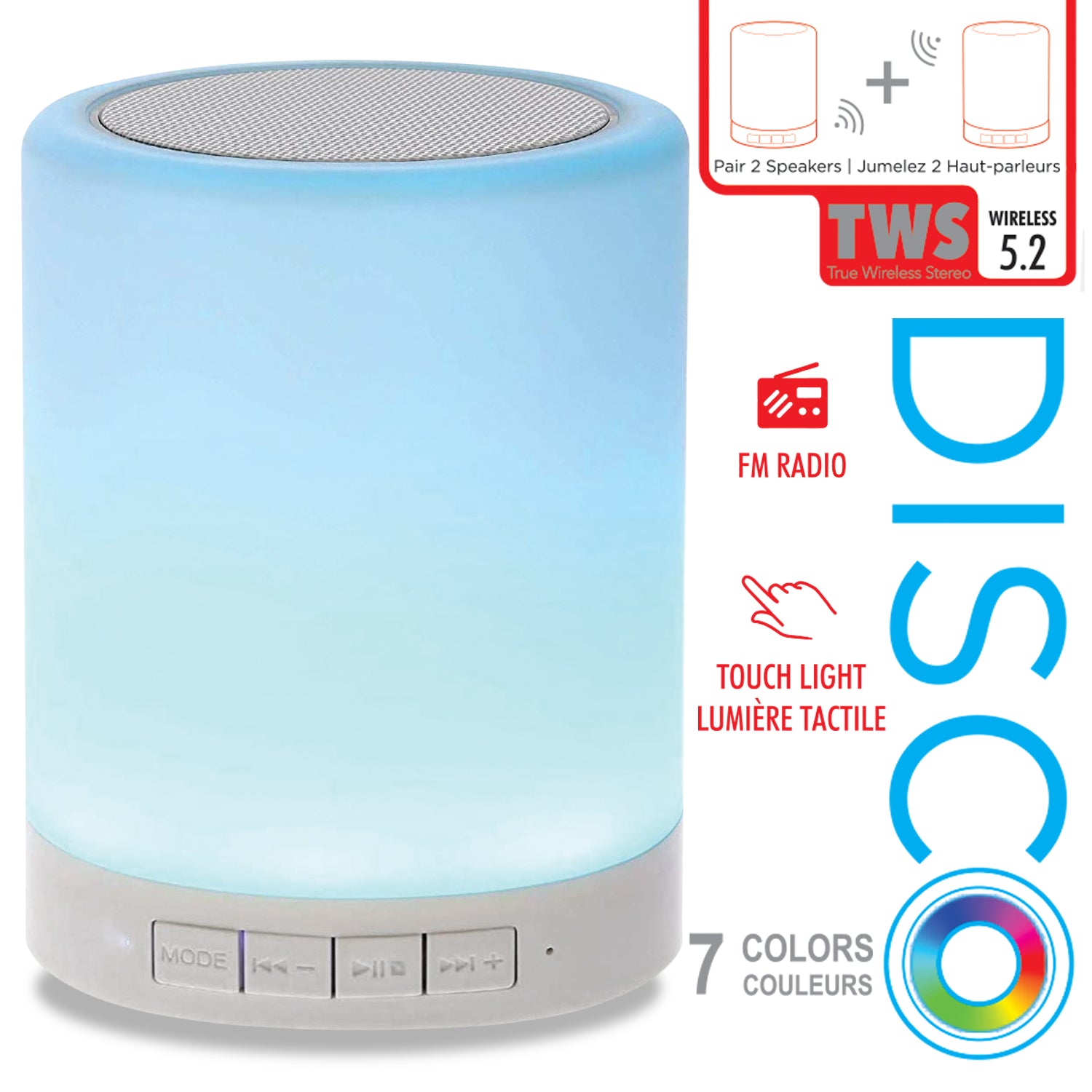 Wireless Speaker with RGB Mood Light and FM Radio