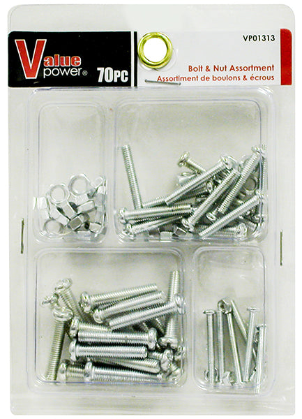 70-Piece Bolt & Nut Assortment