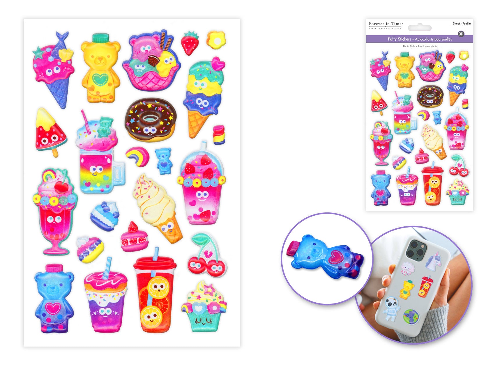 Paper Craft Sticker: 5.5"x9.8" 3D Puffy Shine