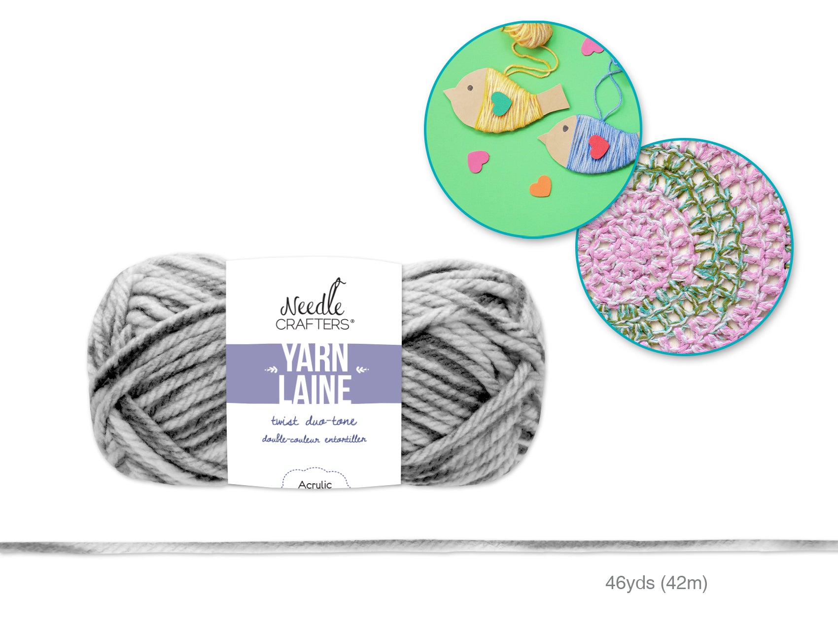 Needlecrafters: 50g Acrylic Twist Duo-Tone Yarn