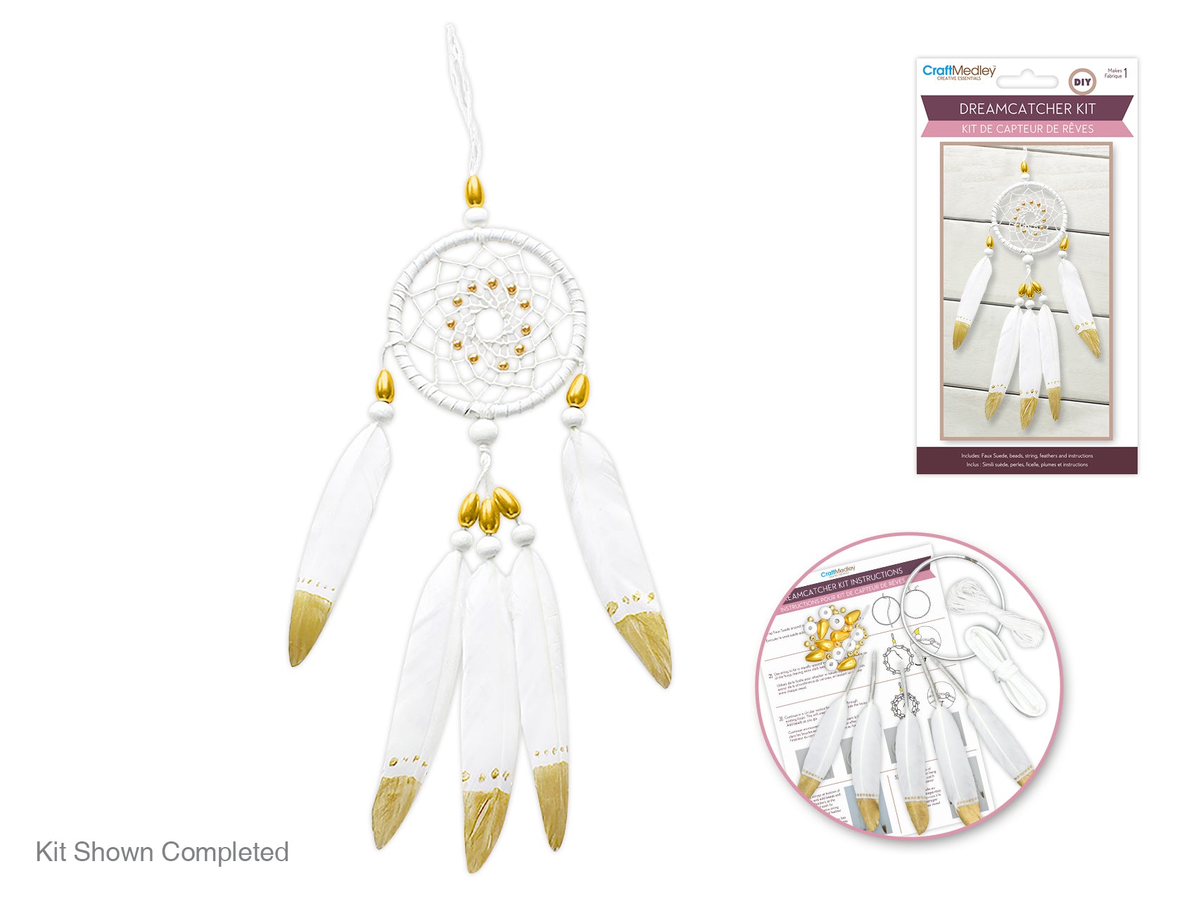 Craft Medley Kit: DIY 9.3"x2.8" Dream Catcher w/Beads
