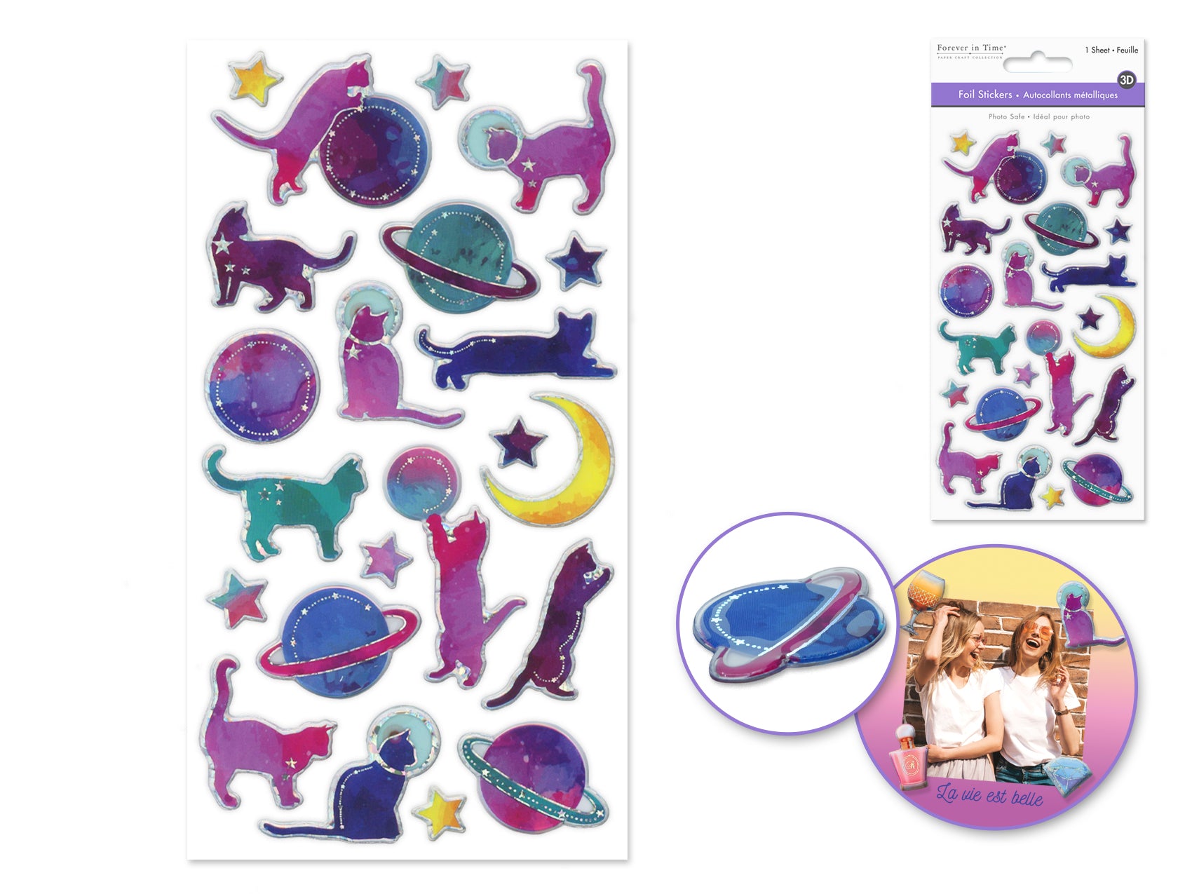 Paper Craft Sticker: 3.8"x6.9" 3D Foil Ombre