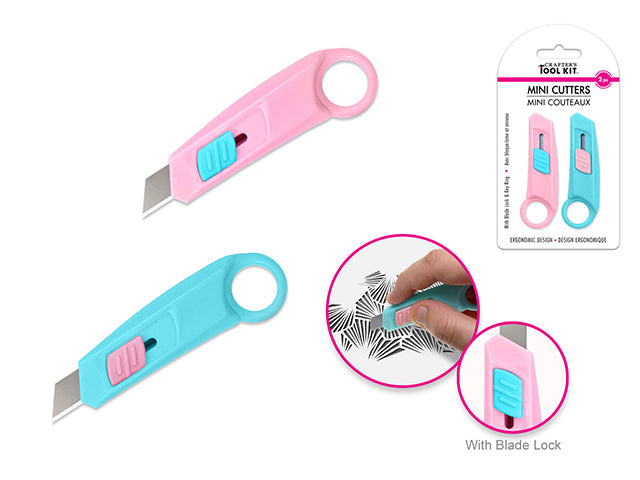 Crafter's Toolkit: Mini Cutters x2  Locking w/Key Ring