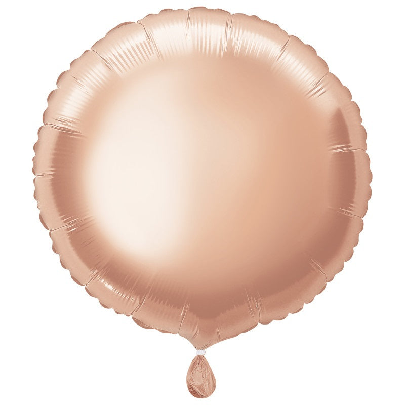 Rose Gold Solid Round Foil Balloon 18"