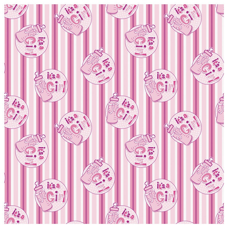 It's A Girl Bottle Gift Wrap 30 X 5 Ft