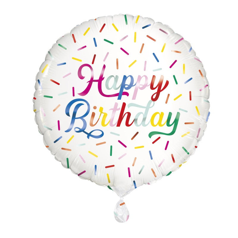 Birthday Sprinkle Happy Birthday Round Foil Balloon 18"