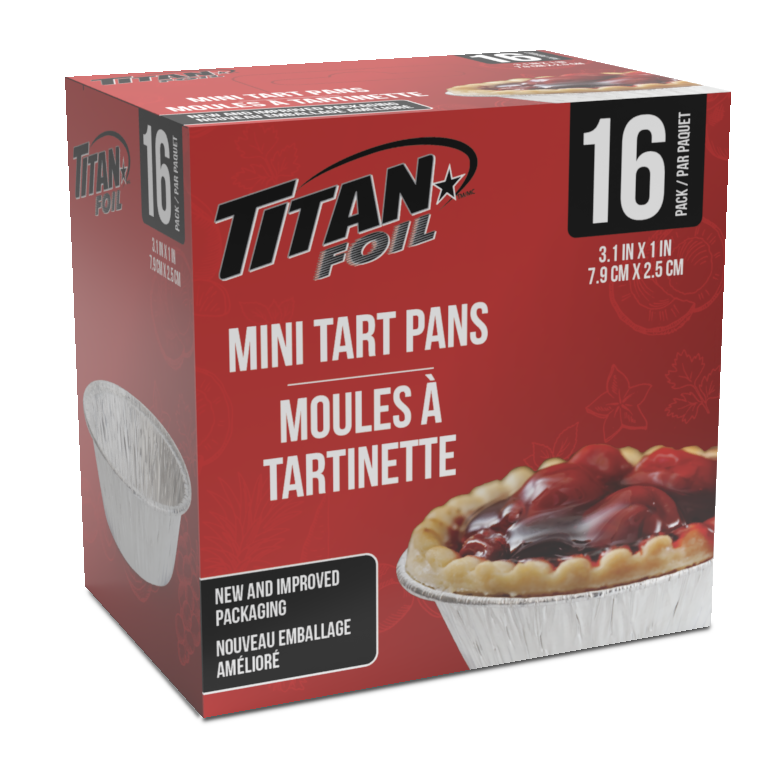 Titan Foil Mini Aluminium Tart Pans 16/Pack