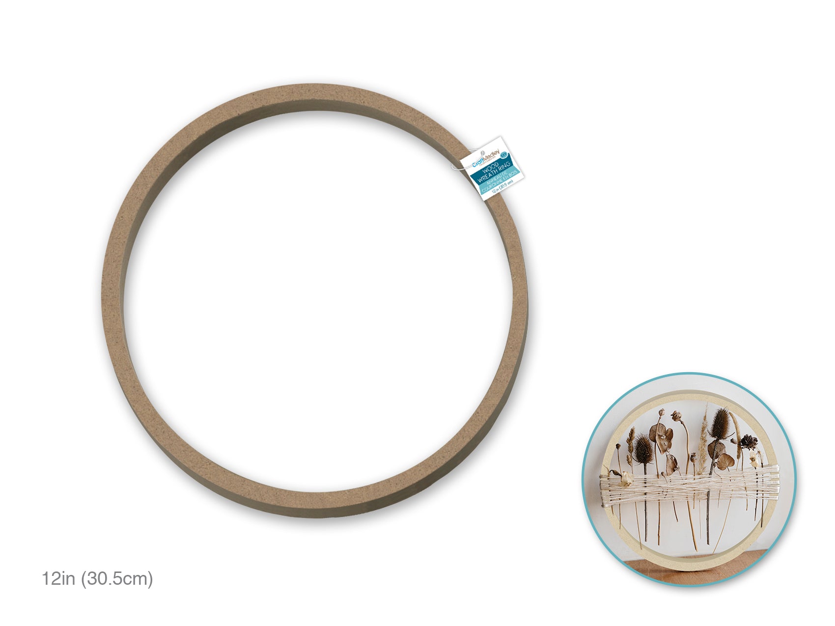 Wood Wreath Ring, 12"