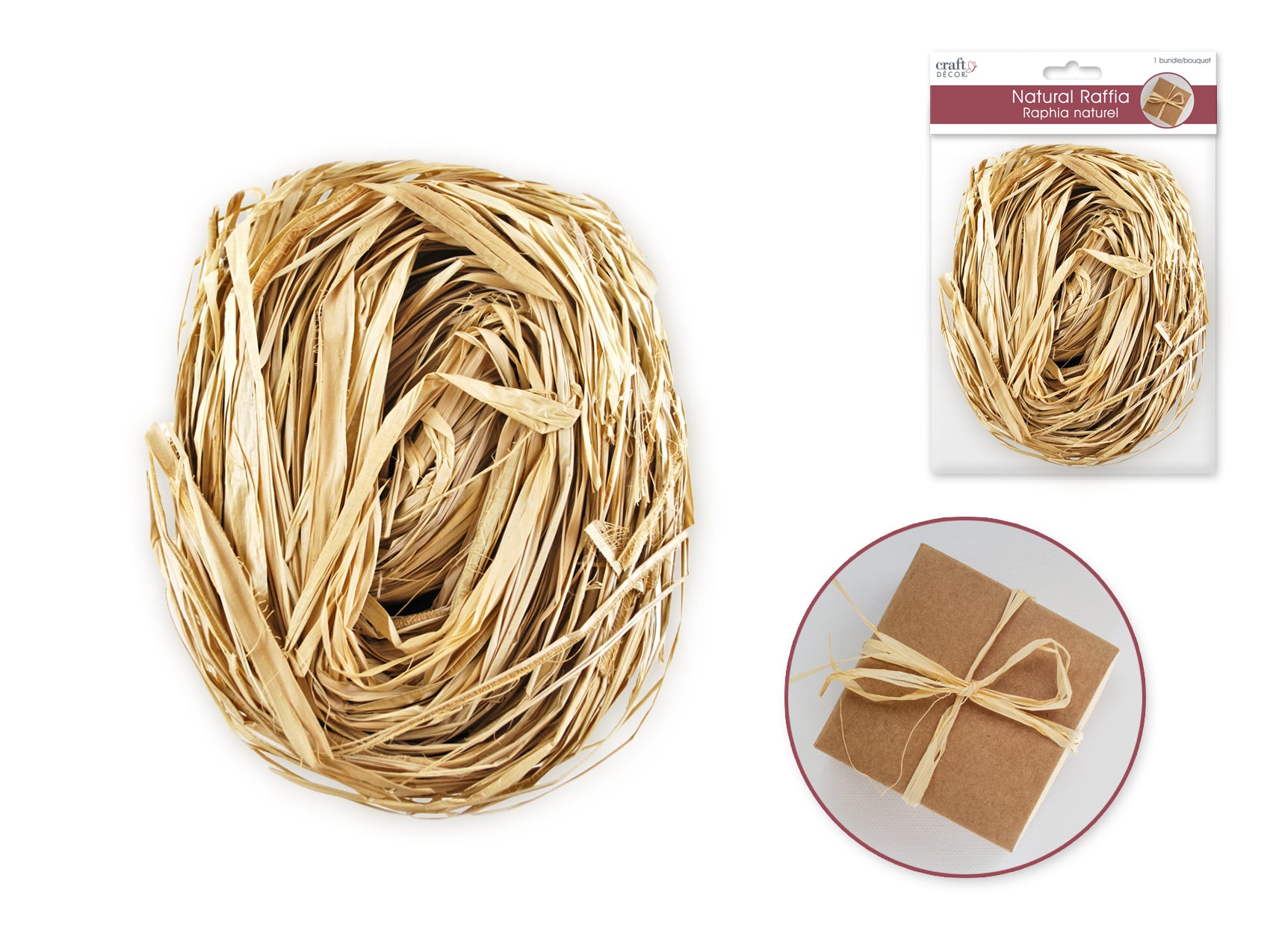 Natural Raffia Craft Decor, 2 oz