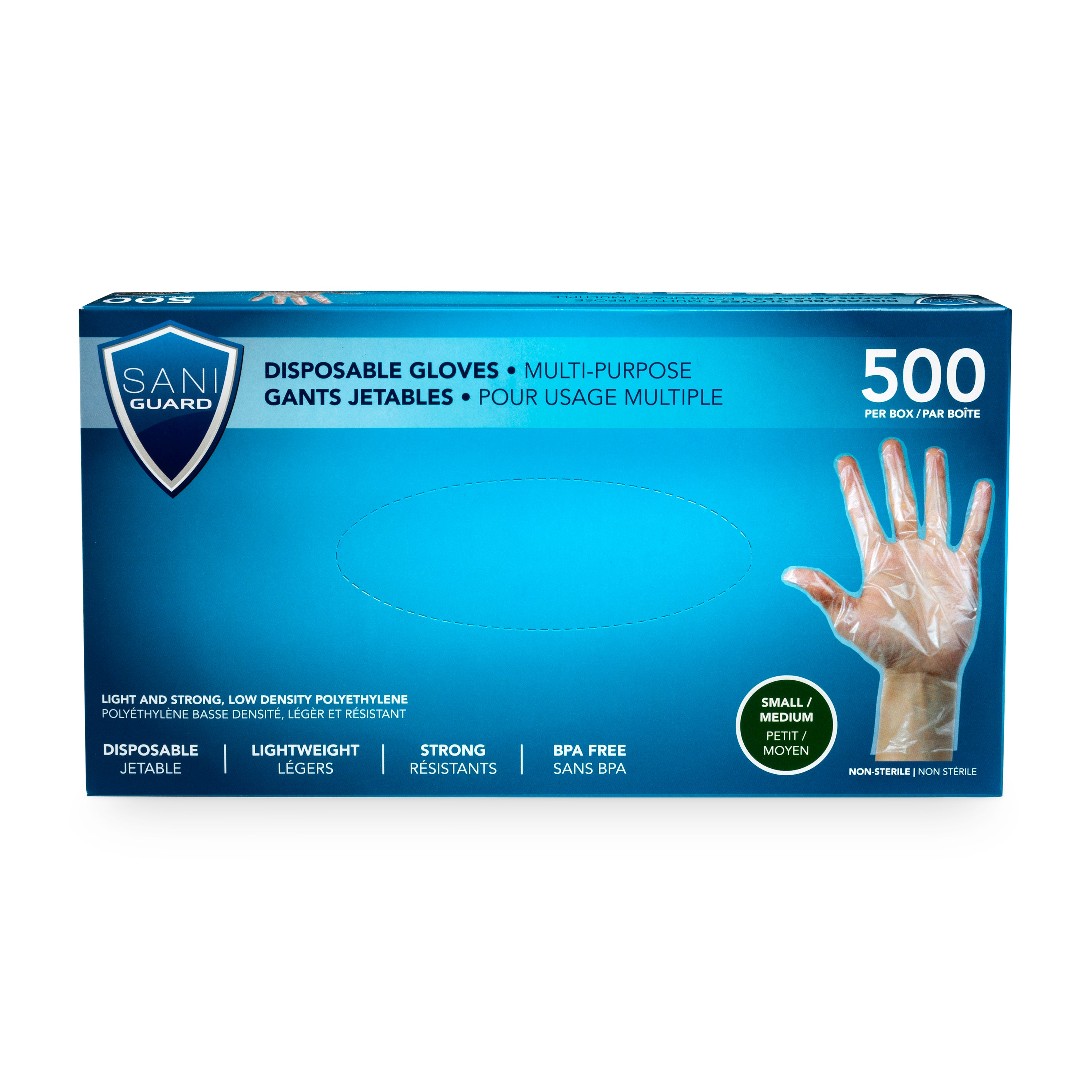 Sani-Guard Disposable Ldpe Gloves S/M 500/Pk