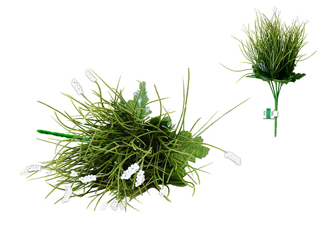 Enchanted Garden Sage Green Grass Bush with Baby's Breath Tips, 6-Pack